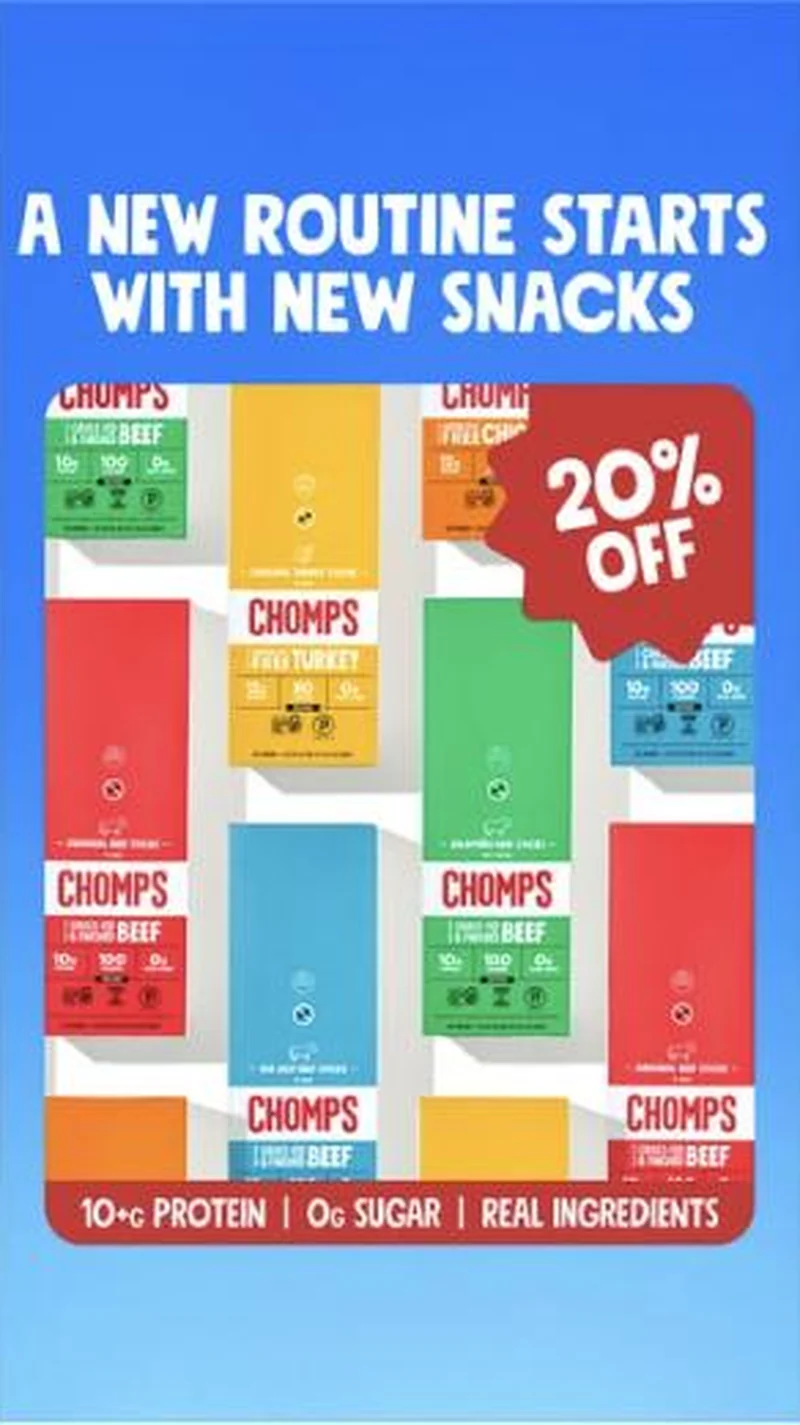 A NEW ROUTINE STARTS WITH NEW SNACKS, same carton mosaic