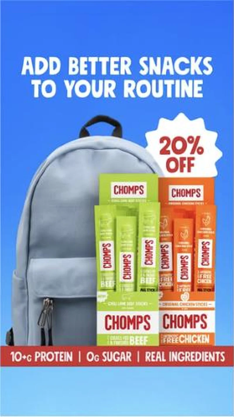 ADD BETTER SNACKS TO YOUR ROUTINE, grey backpack, pushed to the FB offer page