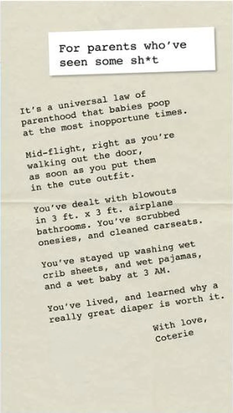 Typewritten letter: For parents who've seen some sh*t
