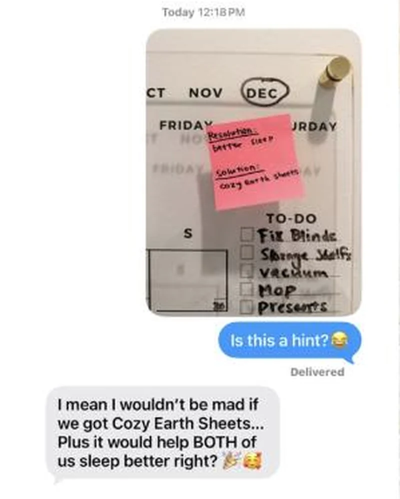 December resolution, couple's thread about sheets