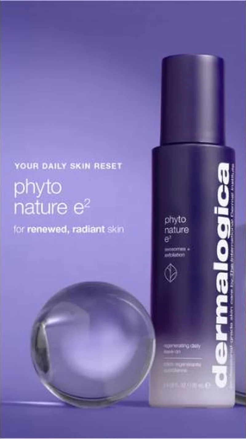 Your daily skin reset, bottle with purple orb