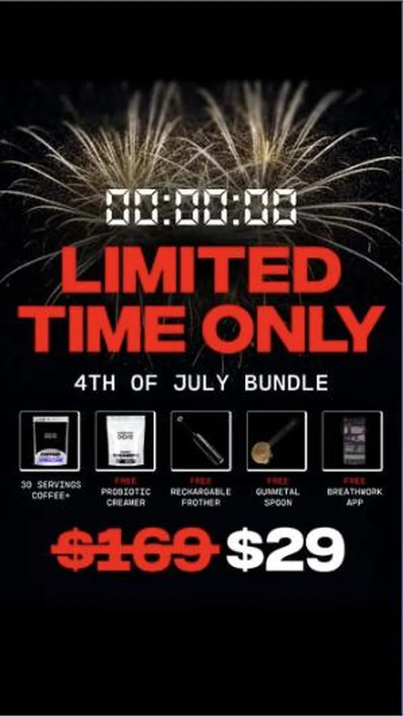 4th of July bundle, countdown reading 00:00:00