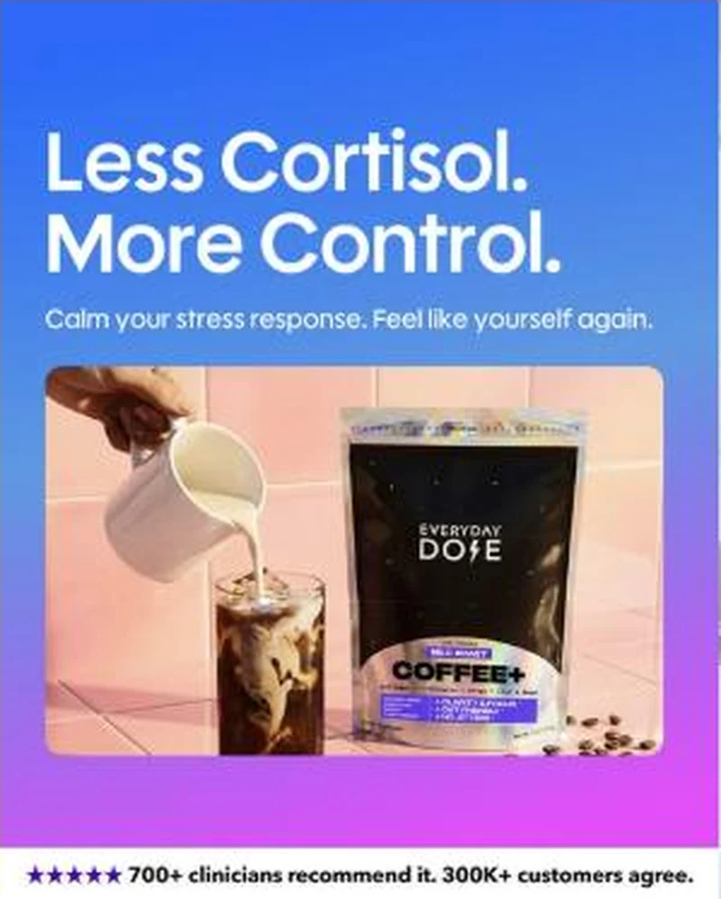 Less Cortisol. More Control., 700+ clinicians footer
