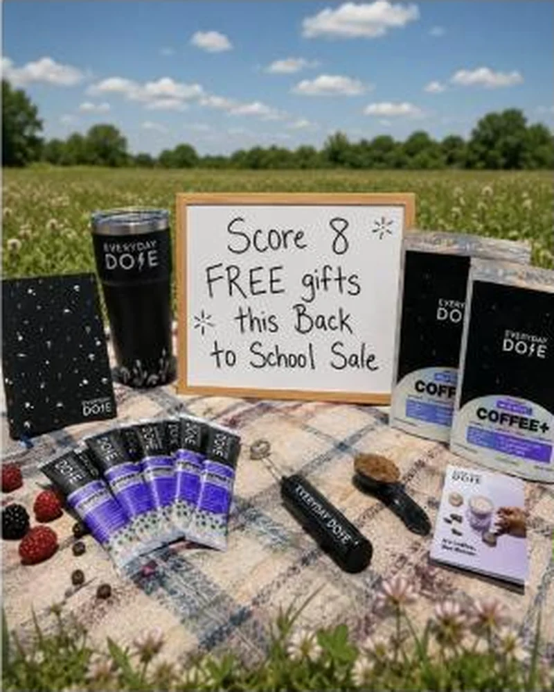 Back to School, grass picnic flat lay with chalkboard