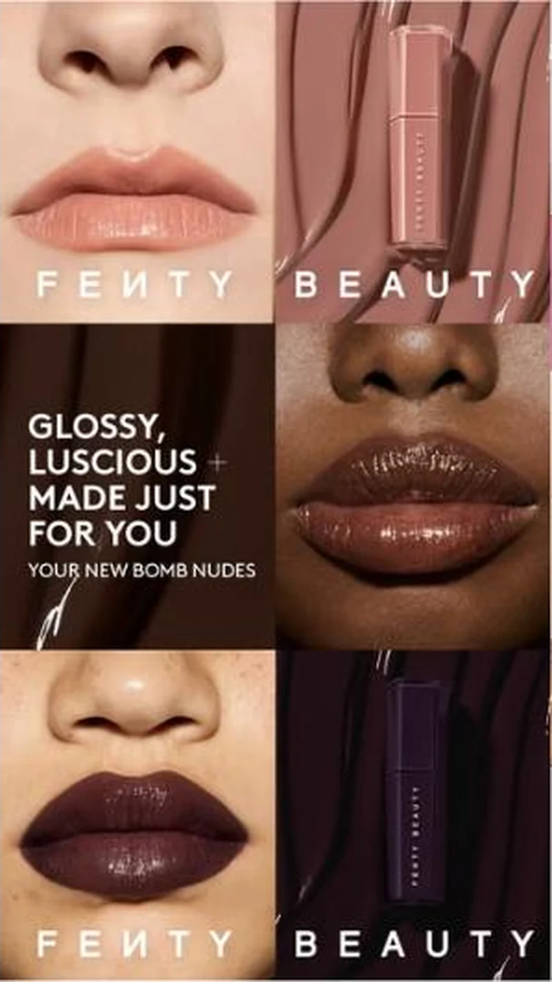 Gloss Bomb Stix nudes, six-panel skin-tone grid