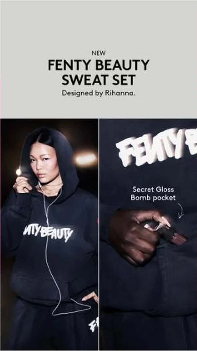 Sweat set, secret Gloss Bomb pocket detail