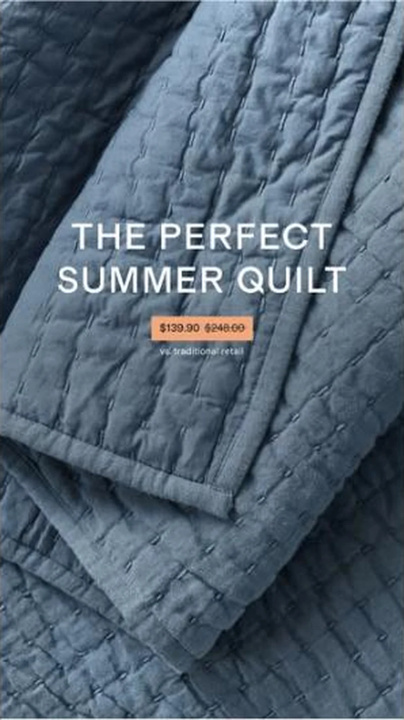 Linen cotton quilt, $139.90 against $248.00
