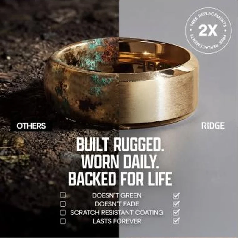 BUILT RUGGED. WORN DAILY. BACKED FOR LIFE, split-frame ring comparison