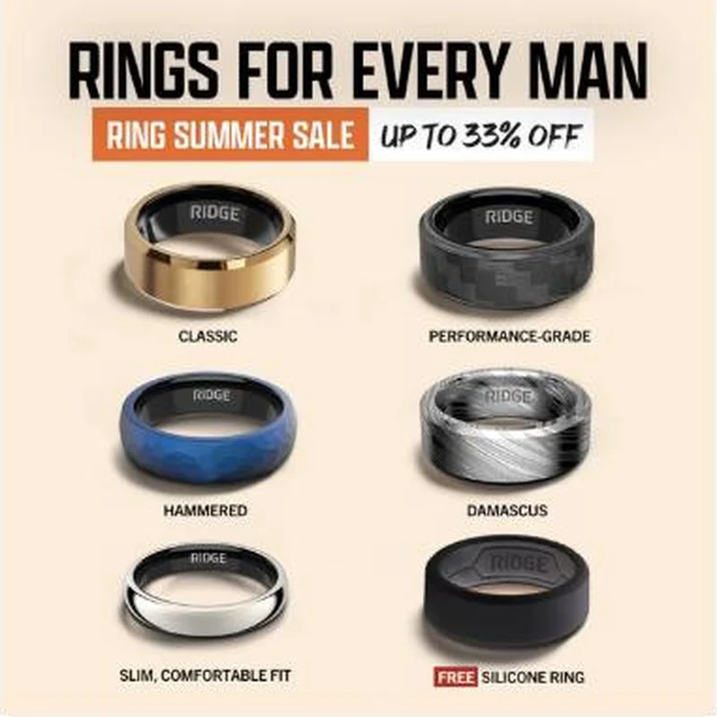 Ring finishes, summer sale grid