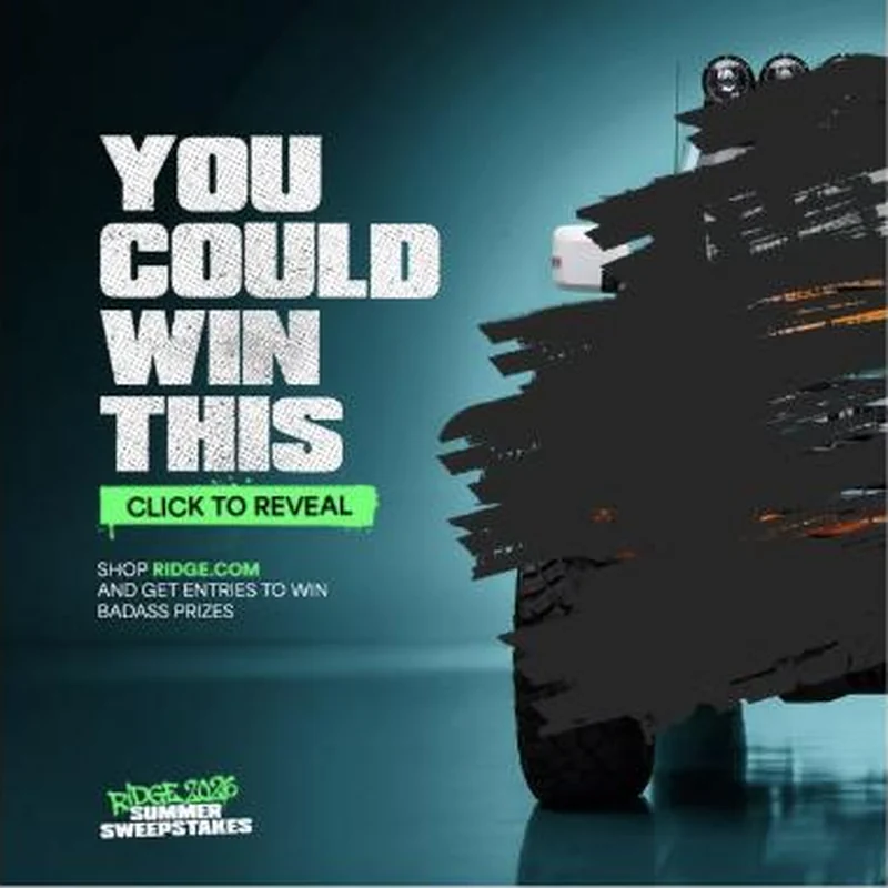 YOU COULD WIN THIS, blacked-out truck with CLICK TO REVEAL