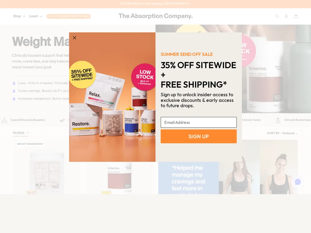 The Absorption Company landing page