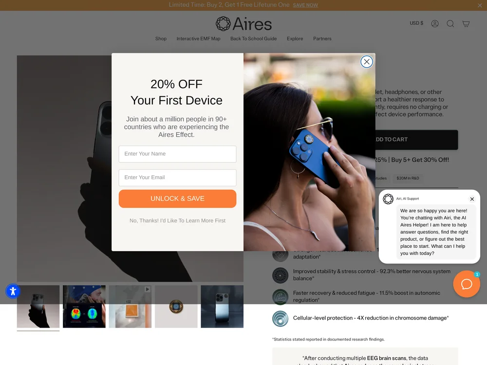 Aires Tech landing page