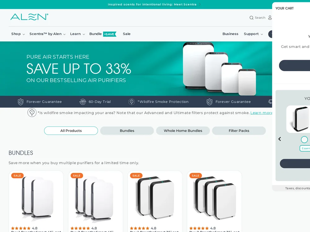 Alen landing page