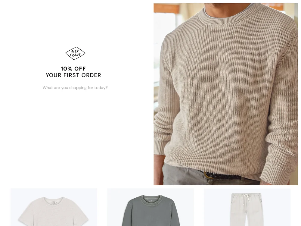 Alex Crane landing page