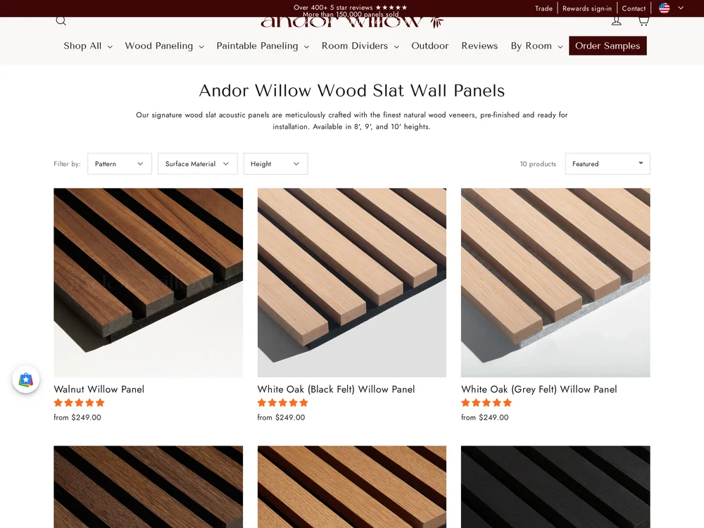 Andor Willow landing page