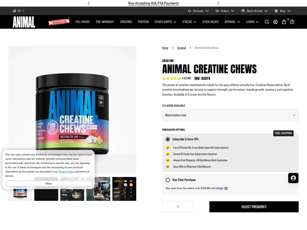 Animal Pak landing page