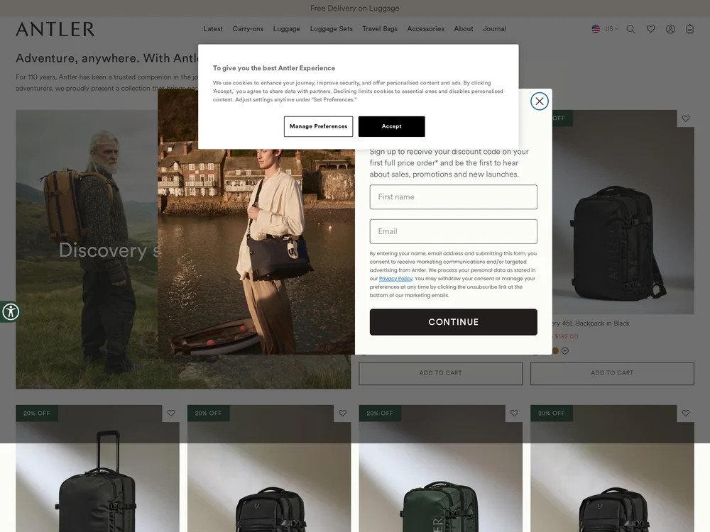 Antler landing page