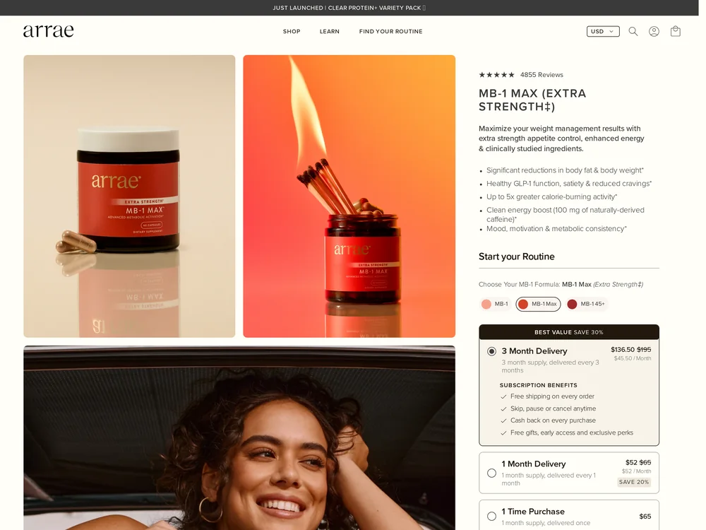 Arrae landing page