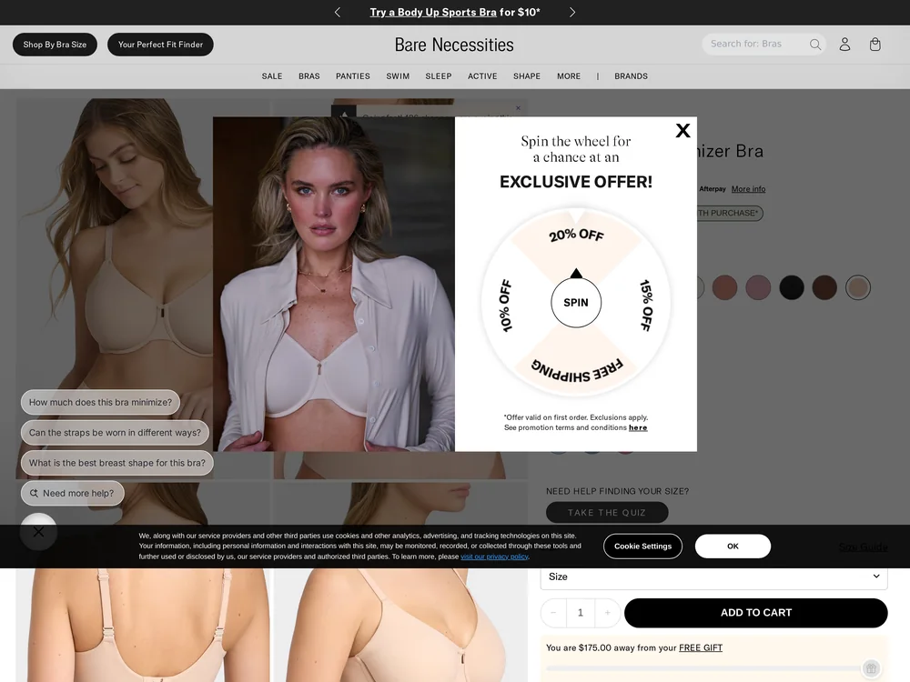 Bare Necessities landing page
