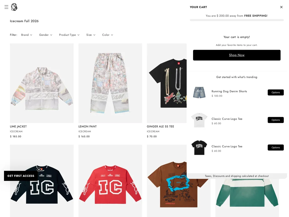 Billionaire Boys Club landing page