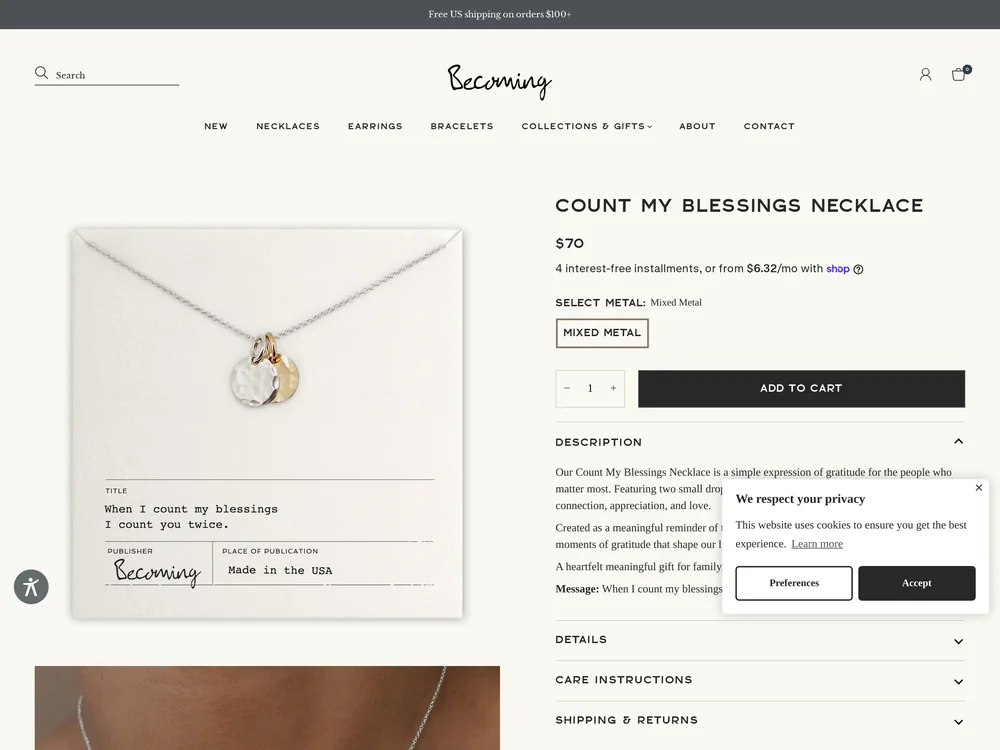 Becoming landing page