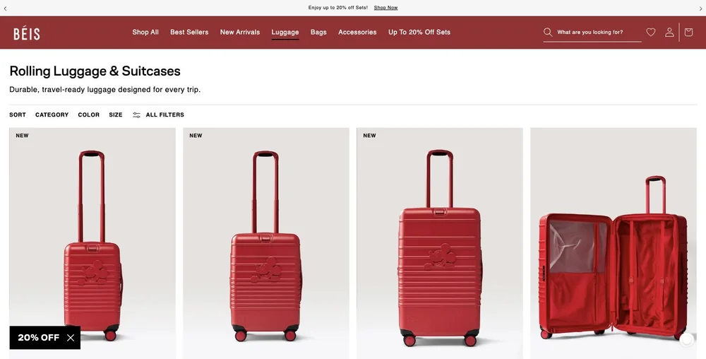 Every trip. Every size., the blush size ladder