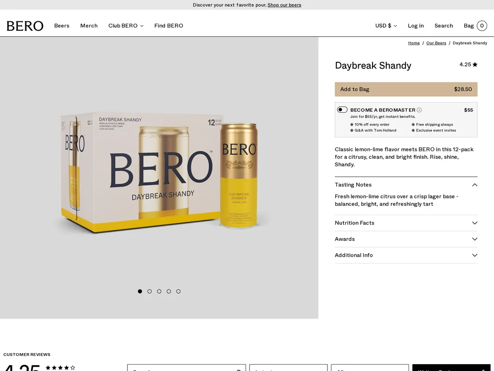 BERO landing page