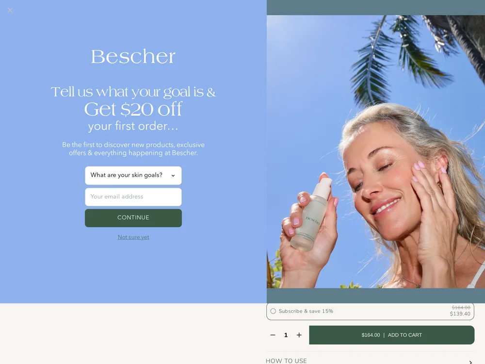 Bescher landing page