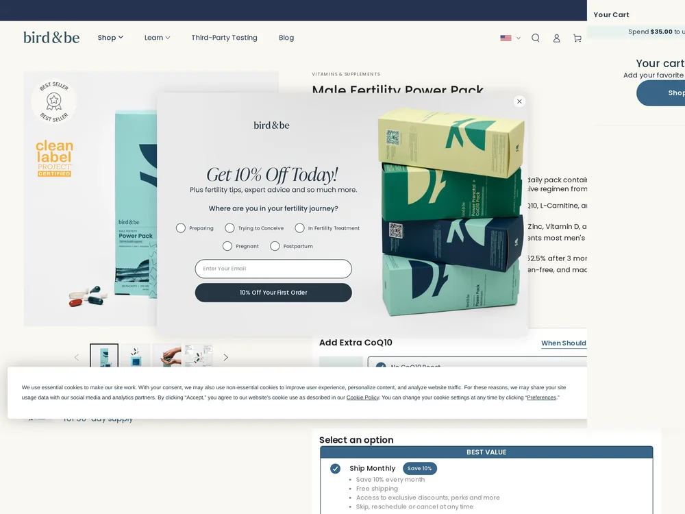 Bird & Be landing page