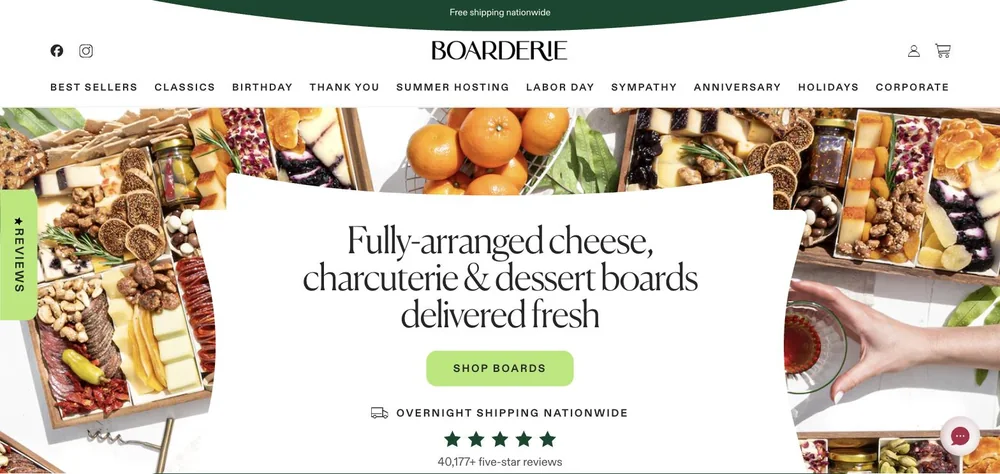 Boarderie landing page