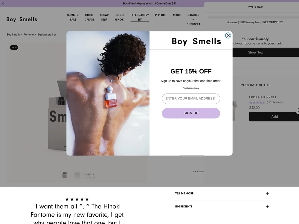 Boy Smells landing page