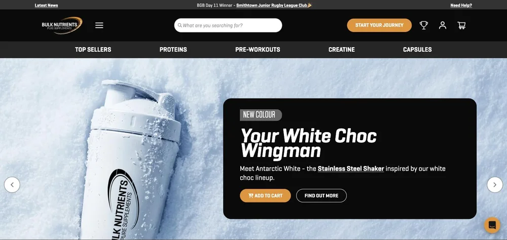 Bulk Nutrients landing page