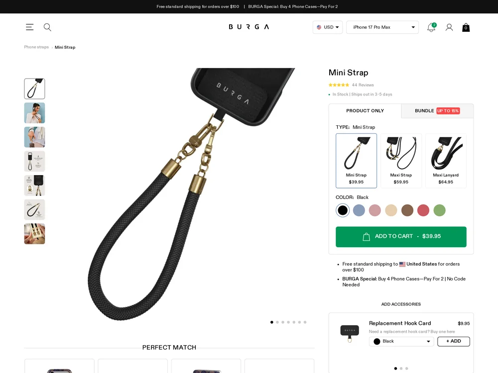 BURGA landing page