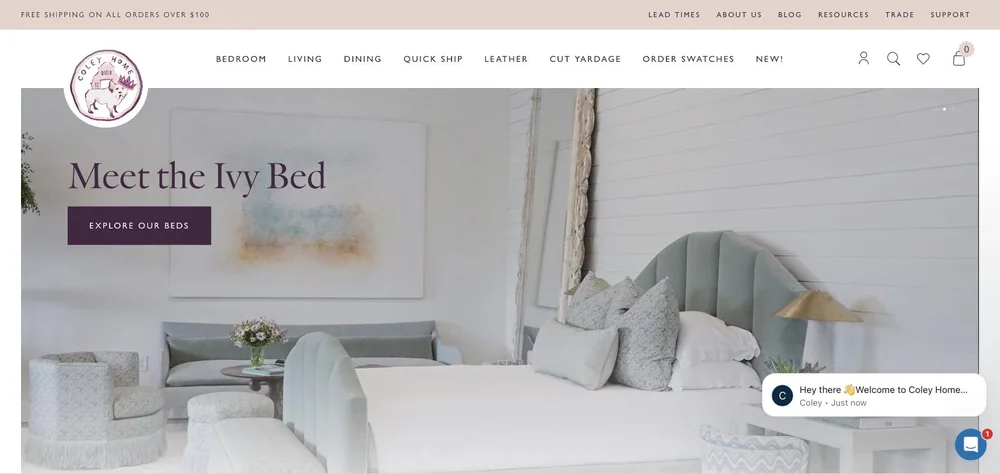 Coley Home landing page