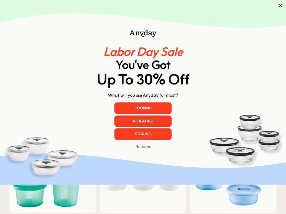Anyday landing page