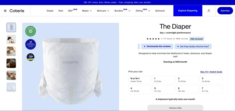 Coterie landing page