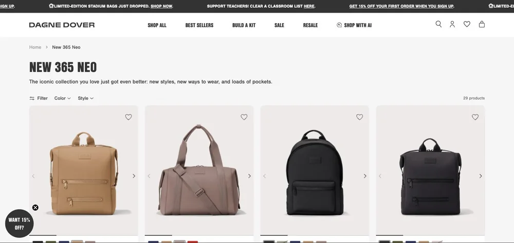 Dagne Dover landing page