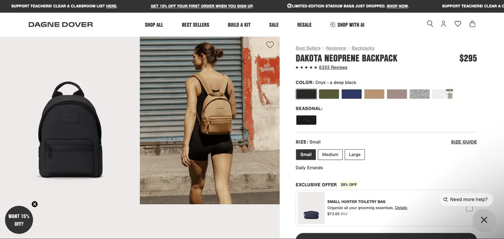 Dagne Dover landing page