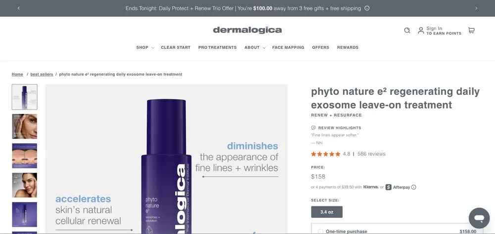 Dermalogica landing page