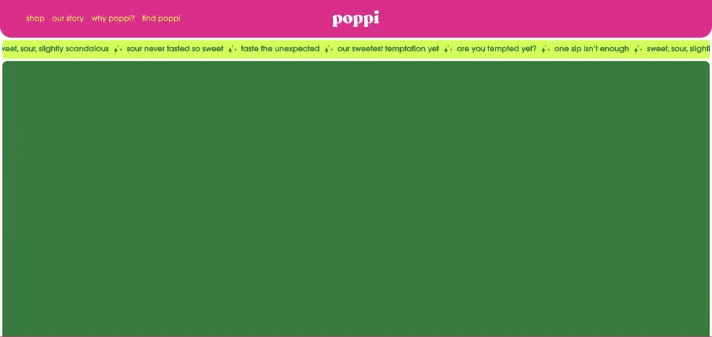Poppi landing page