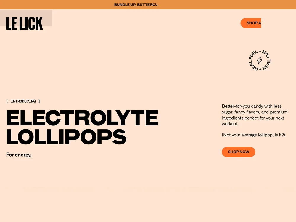 LeLick landing page