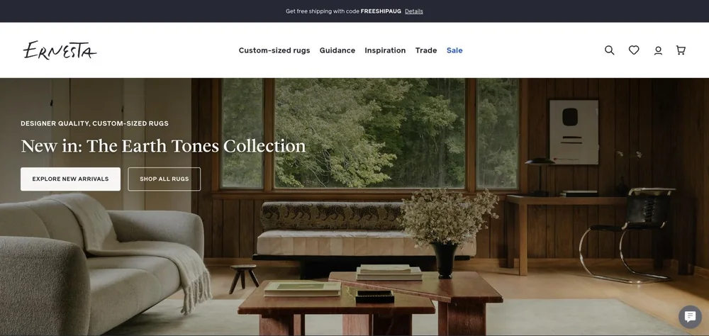 Ernesta landing page
