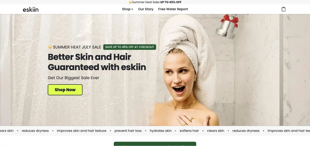 Eskiin landing page