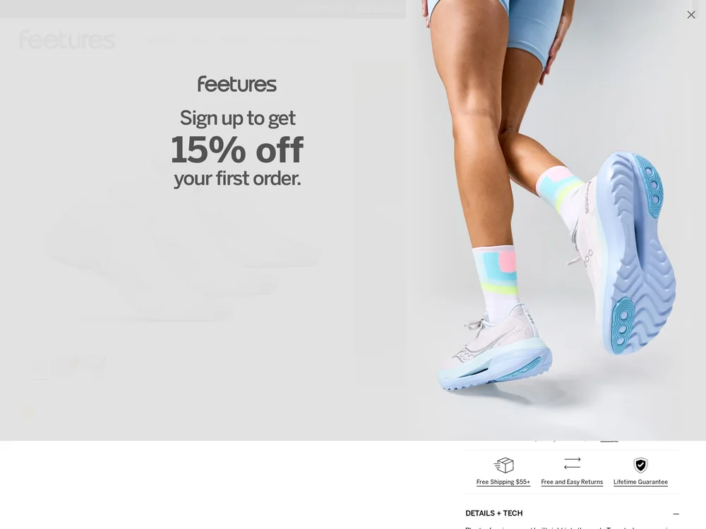 Feetures landing page