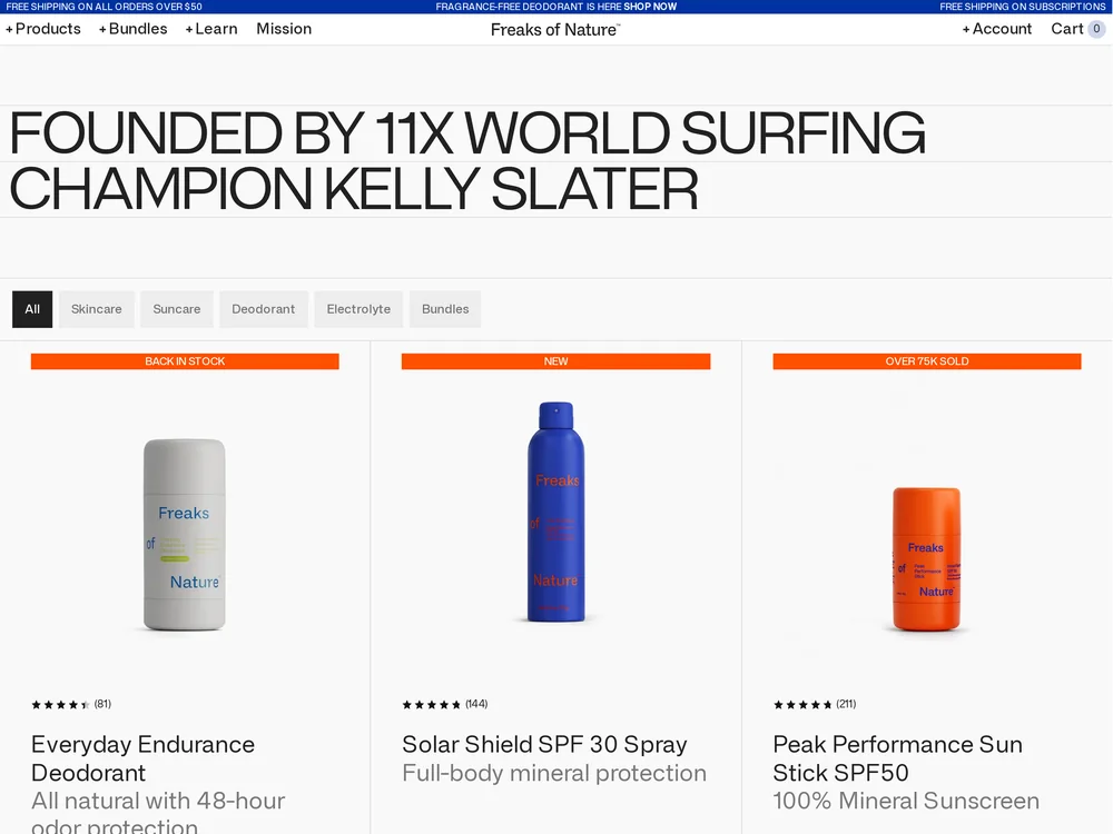 Freaks of Nature landing page
