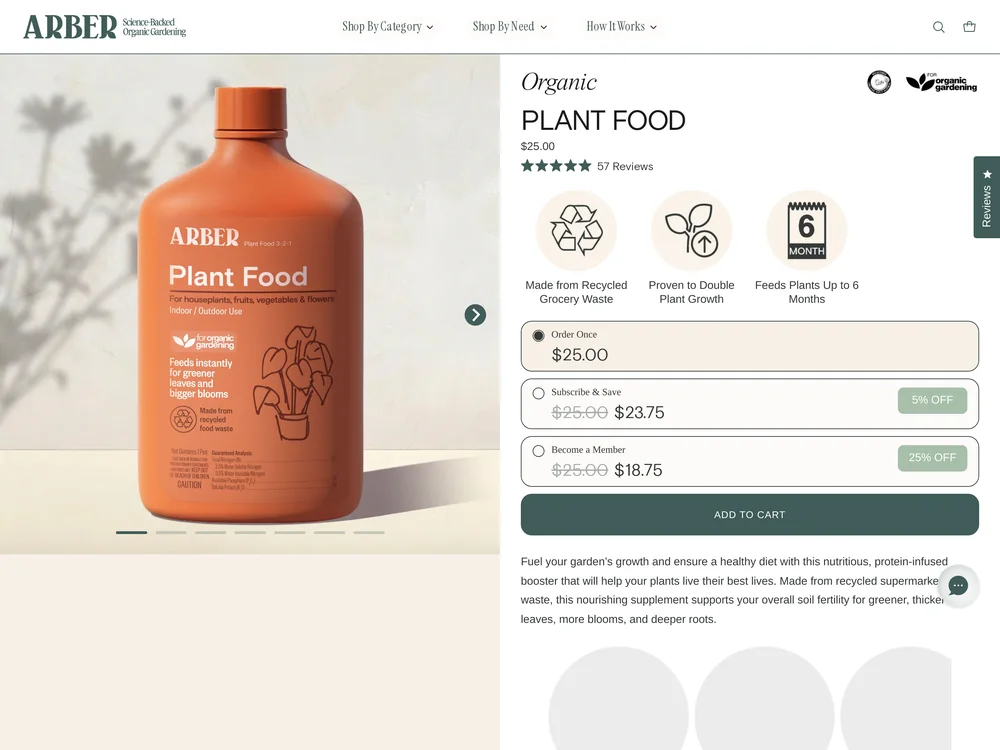 Arber landing page