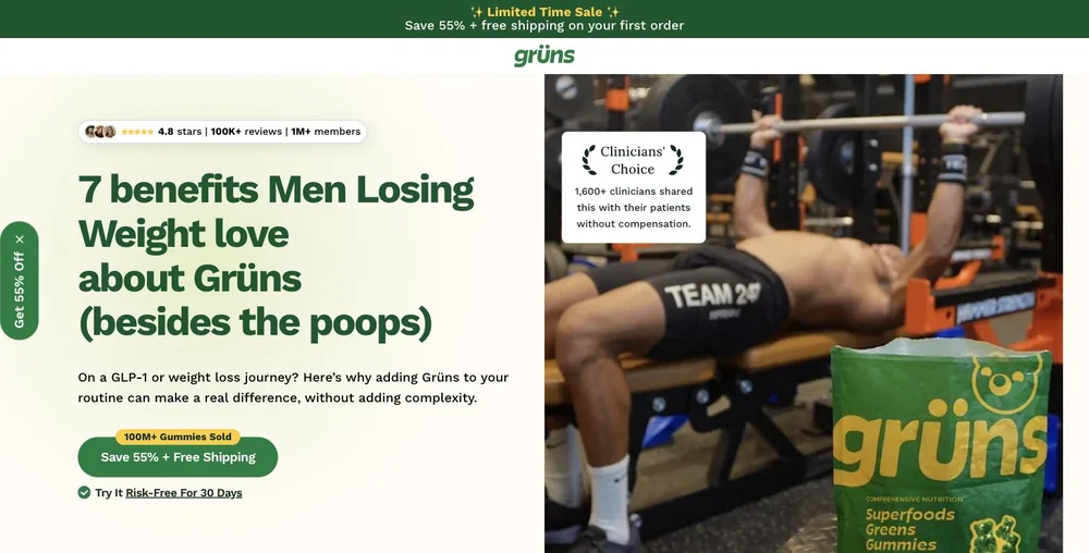 Grüns landing page