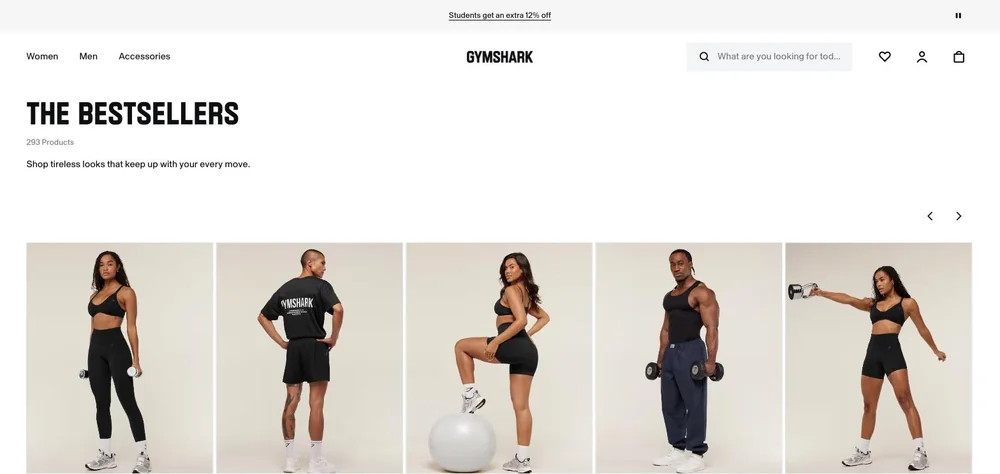 Gymshark landing page