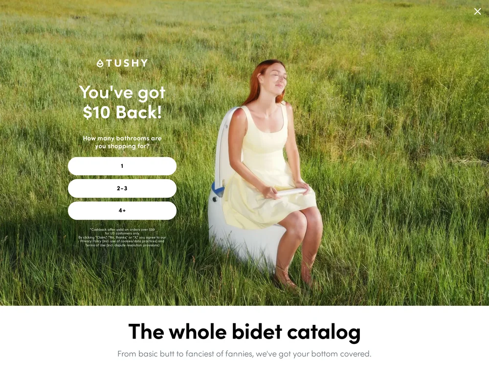 TUSHY landing page