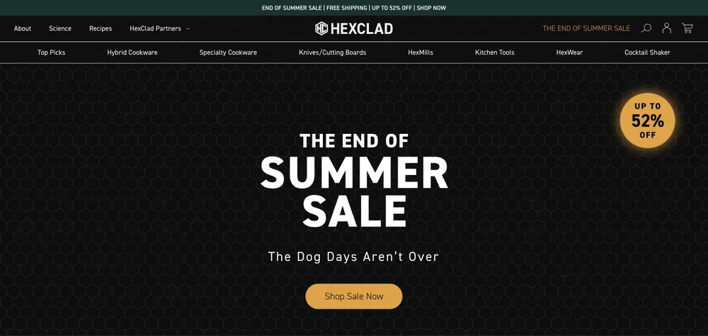HexClad landing page